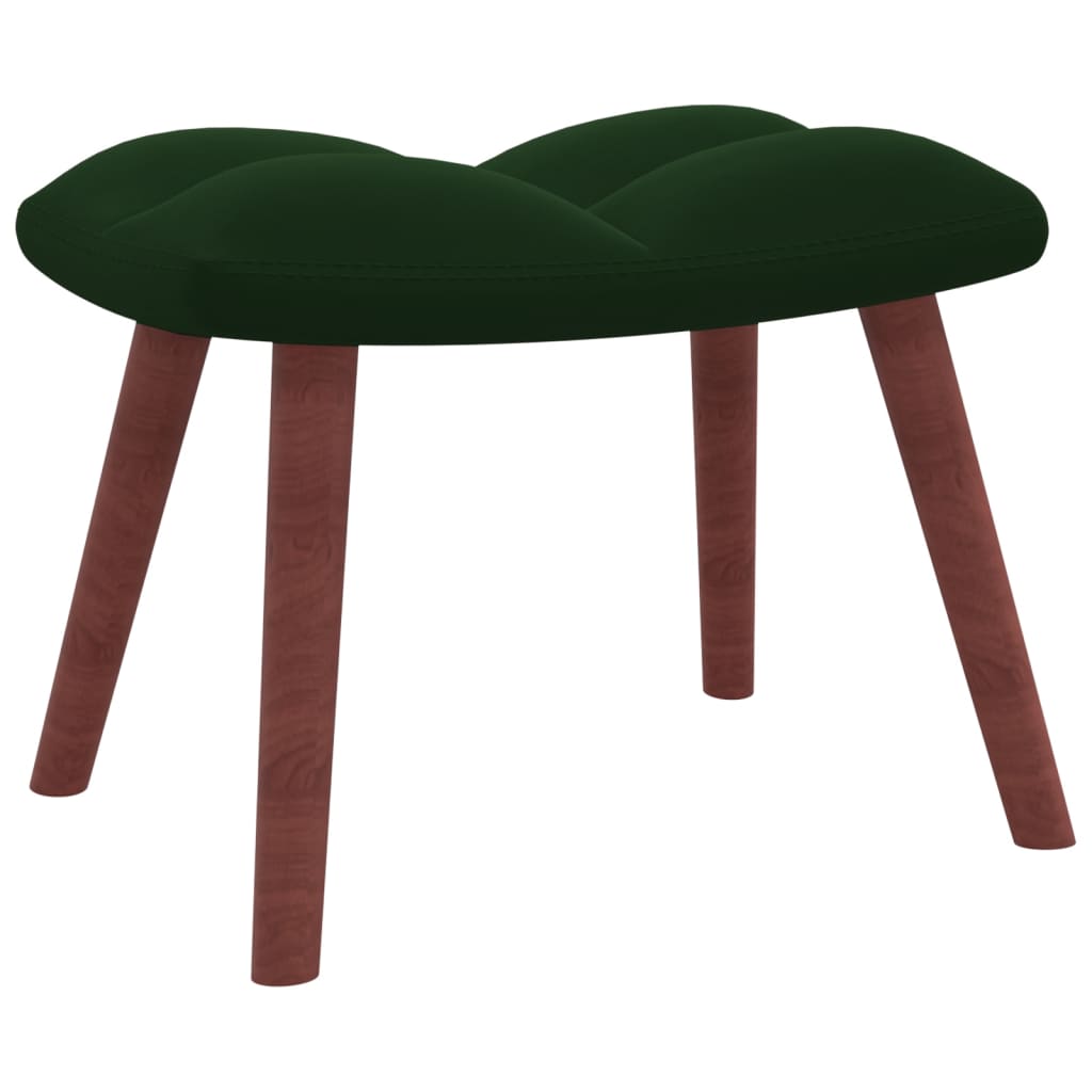 vidaXL Rocking Chair with a Stool Dark Green Velvet-4