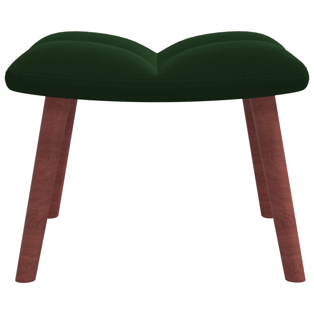 vidaXL Rocking Chair with a Stool Dark Green Velvet-5