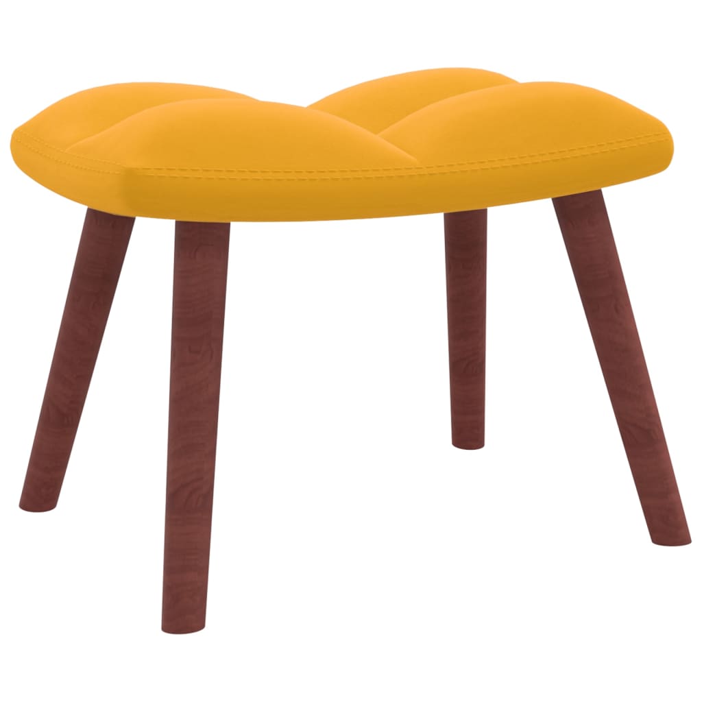 vidaXL Rocking Chair with a Stool Mustard Yellow Velvet-4