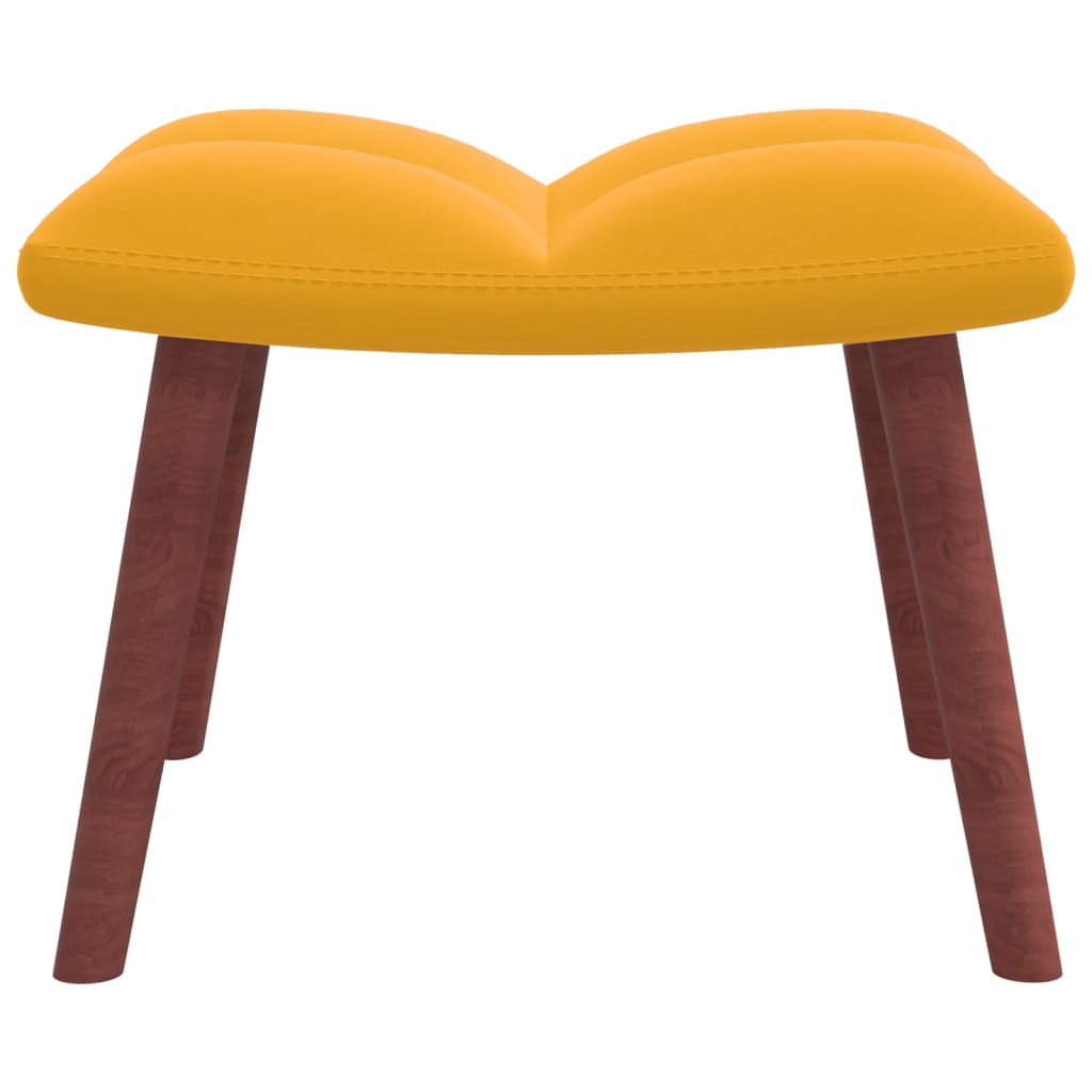 vidaXL Rocking Chair with a Stool Mustard Yellow Velvet-5