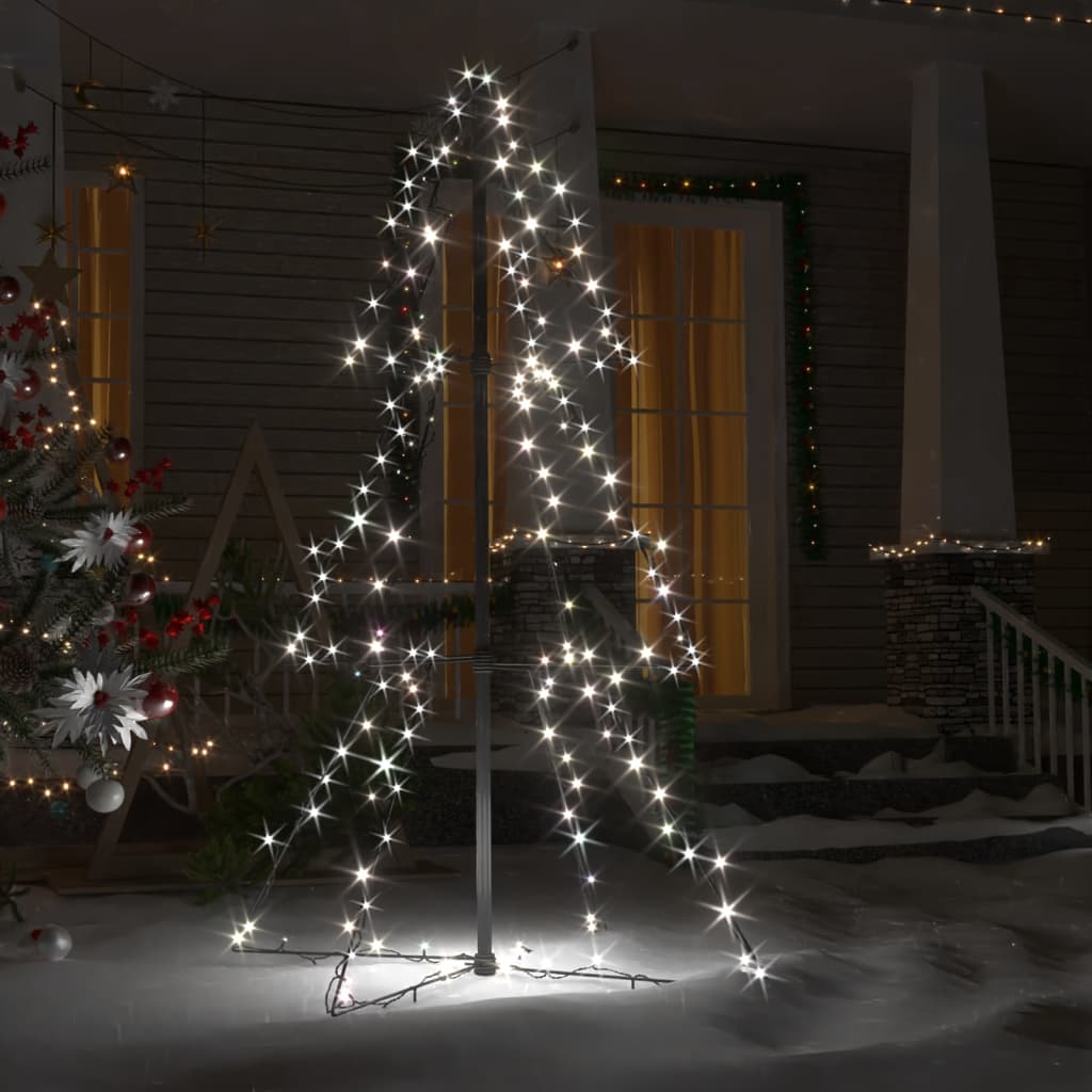 vidaXL Christmas Cone Tree Artificial Xmas Tree with LEDs Christmas Lighting-33