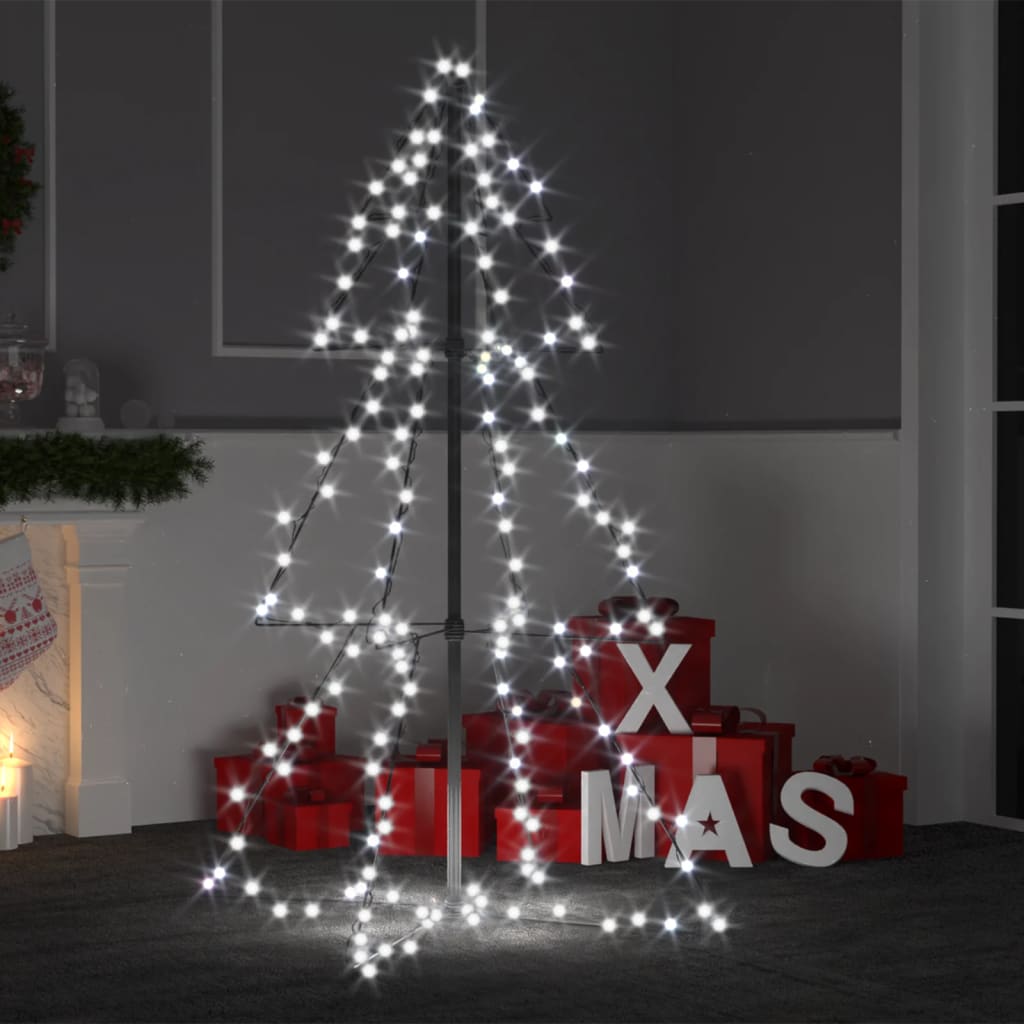 vidaXL Christmas Cone Tree Artificial Xmas Tree with LEDs Christmas Lighting-29