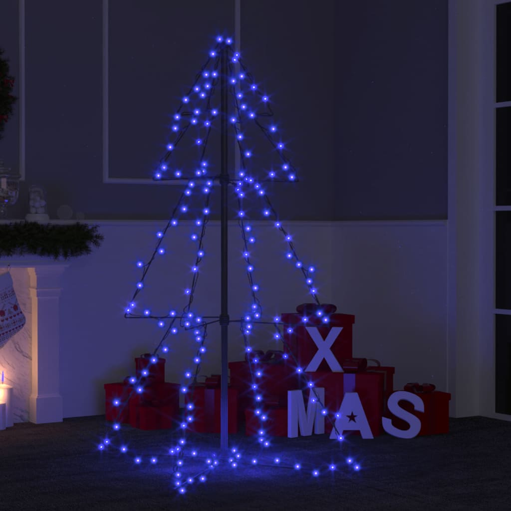 vidaXL Christmas Cone Tree Artificial Xmas Tree with LEDs Christmas Lighting-17