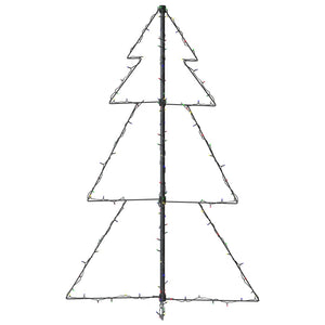 vidaXL Christmas Cone Tree Artificial Xmas Tree with LEDs Christmas Lighting-11