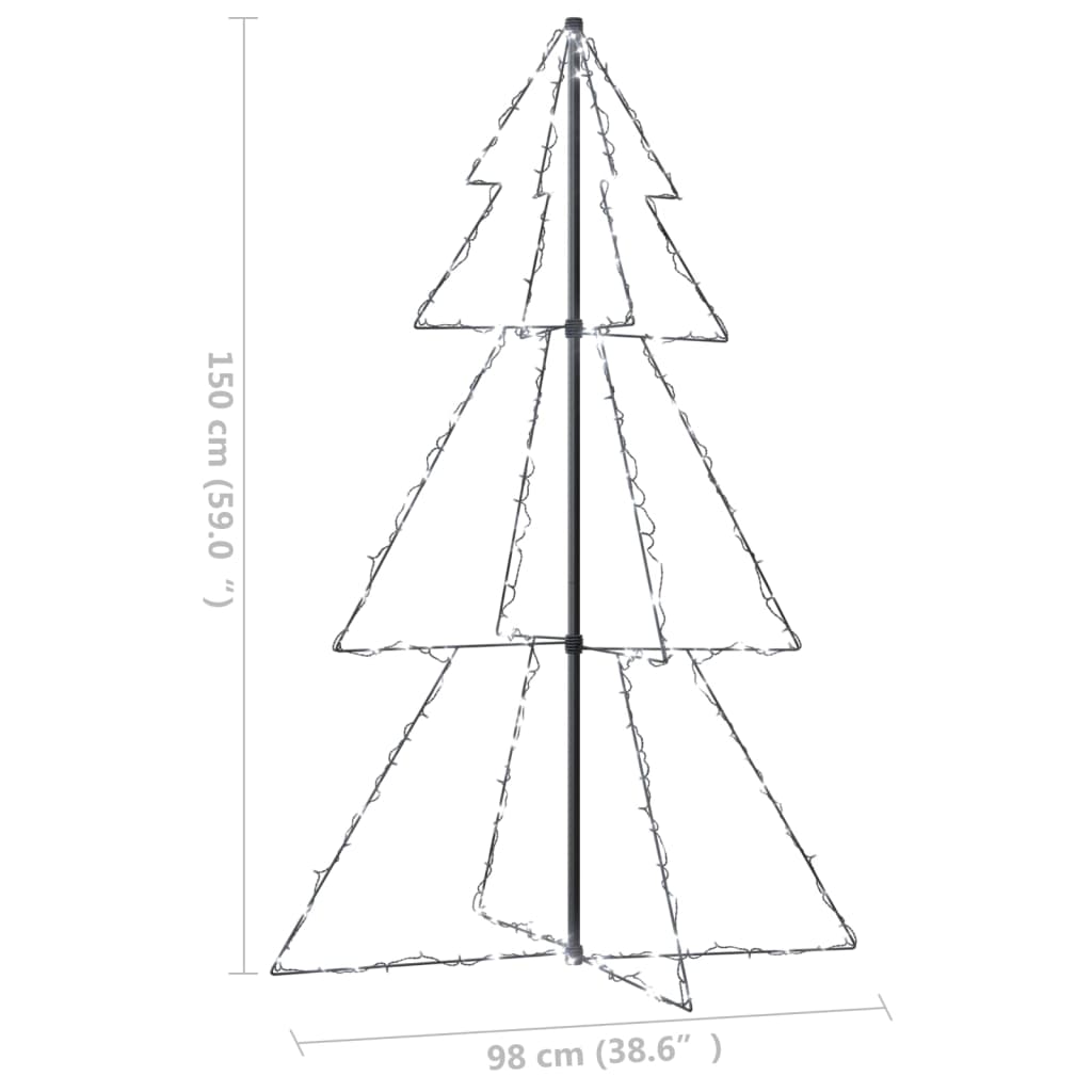 vidaXL Christmas Cone Tree Artificial Xmas Tree with LEDs Christmas Lighting-30