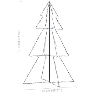 vidaXL Christmas Cone Tree Artificial Xmas Tree with LEDs Christmas Lighting-30