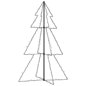 vidaXL Christmas Cone Tree Artificial Xmas Tree with LEDs Christmas Lighting-36