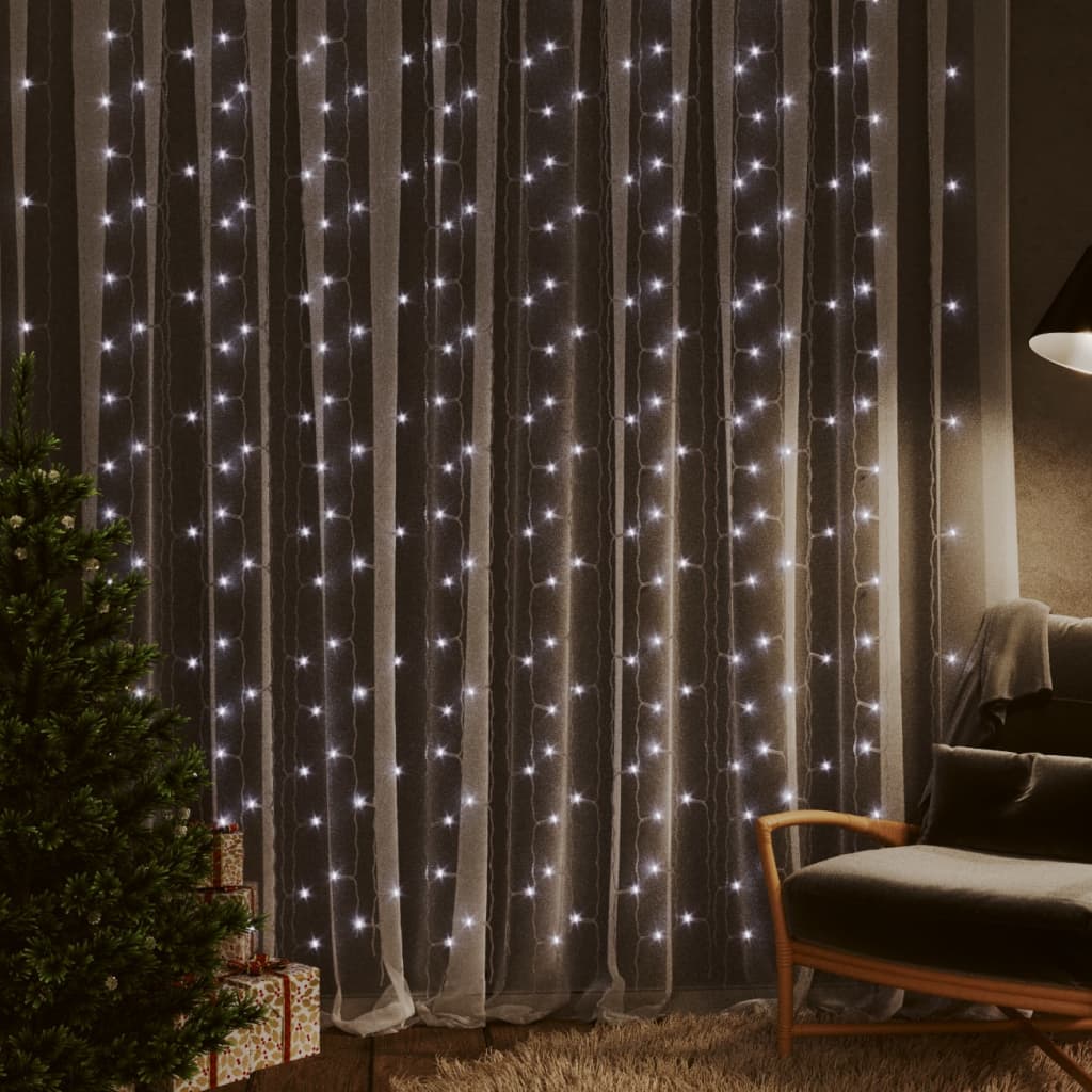 vidaXL LED Curtain Fairy Lights Outdoor Holiday Hanging Lights with 8 Models-0