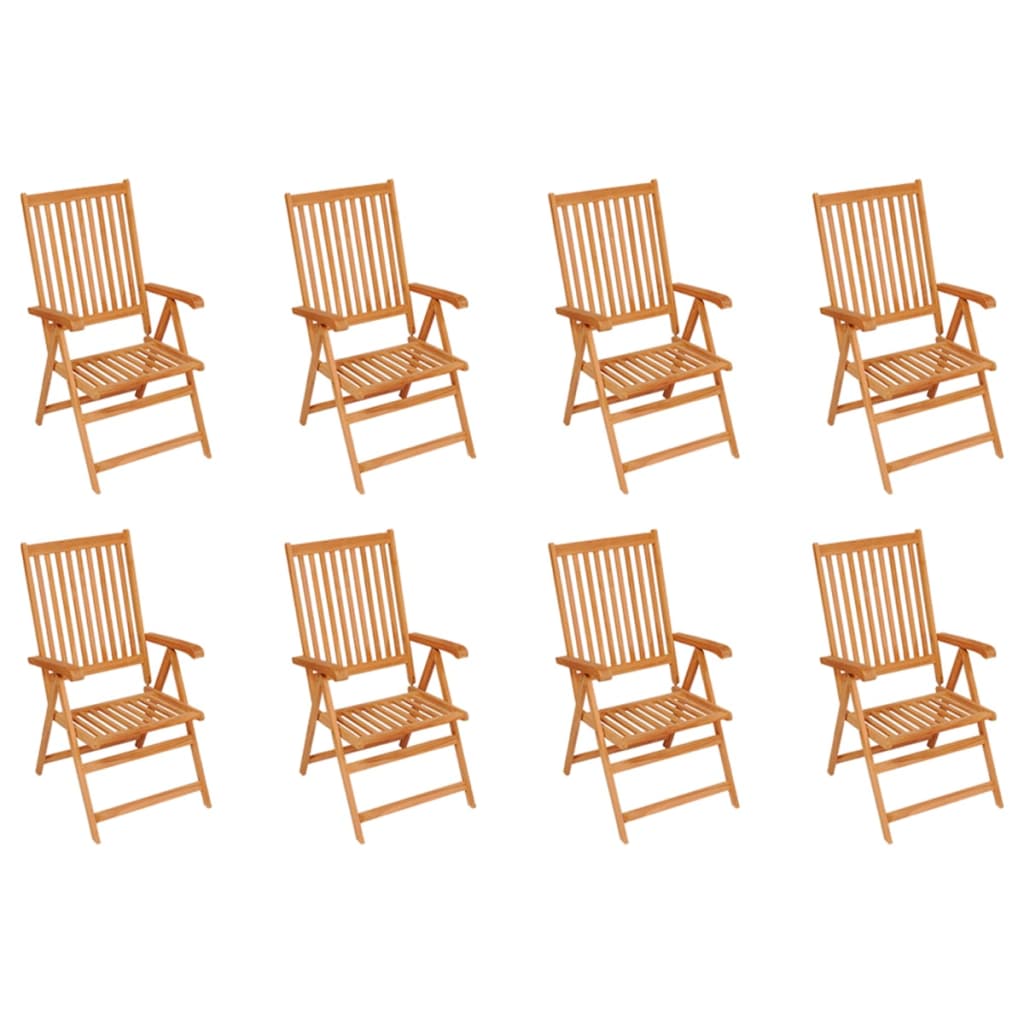 vidaXL Outdoor Recliner Chairs Patio Reclining Lounge Chair Solid Wood Teak-7