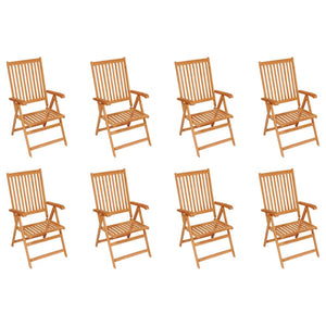 vidaXL Outdoor Recliner Chairs Patio Reclining Lounge Chair Solid Wood Teak-31