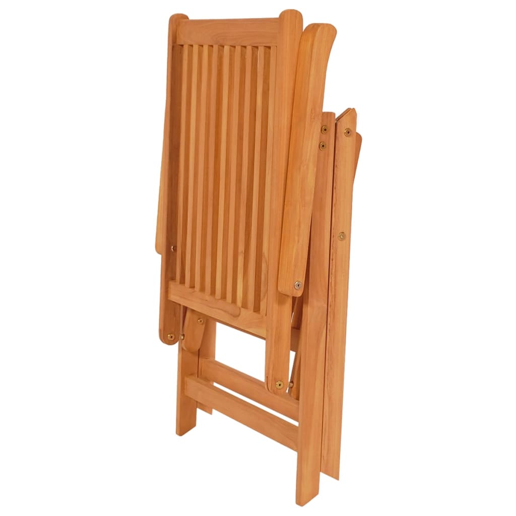 vidaXL Outdoor Recliner Chairs Patio Reclining Lounge Chair Solid Wood Teak-23