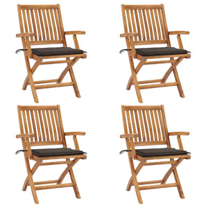 vidaXL Patio Chairs 2 pcs with Anthracite Cushions Solid Teak Wood-19