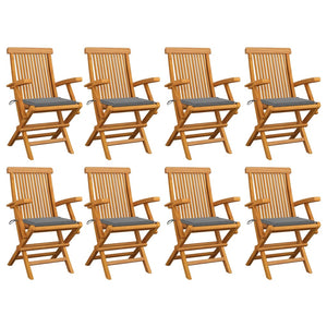 vidaXL Patio Chairs Outdoor Bistro Folding Chair with Cushions Solid Wood Teak-22