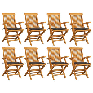 vidaXL Patio Chairs Outdoor Bistro Folding Chair with Cushions Solid Wood Teak-11