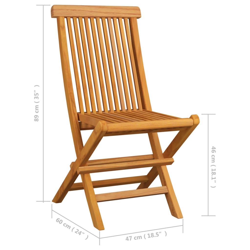 vidaXL Patio Folding Chairs Outdoor Garden Camping Lawn Chair Solid Wood Teak-8