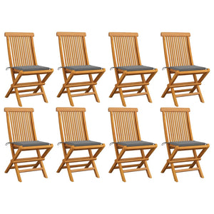 vidaXL Patio Chairs Outdoor Bistro Folding Chair with Cushions Solid Wood Teak-18