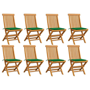 vidaXL Patio Chairs Outdoor Bistro Folding Chair with Cushions Solid Wood Teak-19