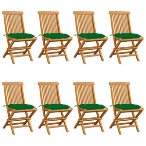 vidaXL Patio Chairs Outdoor Bistro Folding Chair with Cushions Solid Wood Teak-42