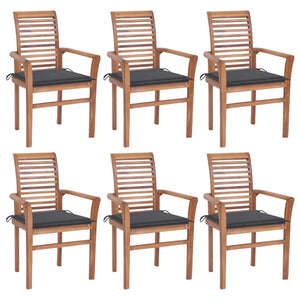 vidaXL Patio Dining Chairs Outdoor Folding Chair with Cushions Solid Wood Teak-15