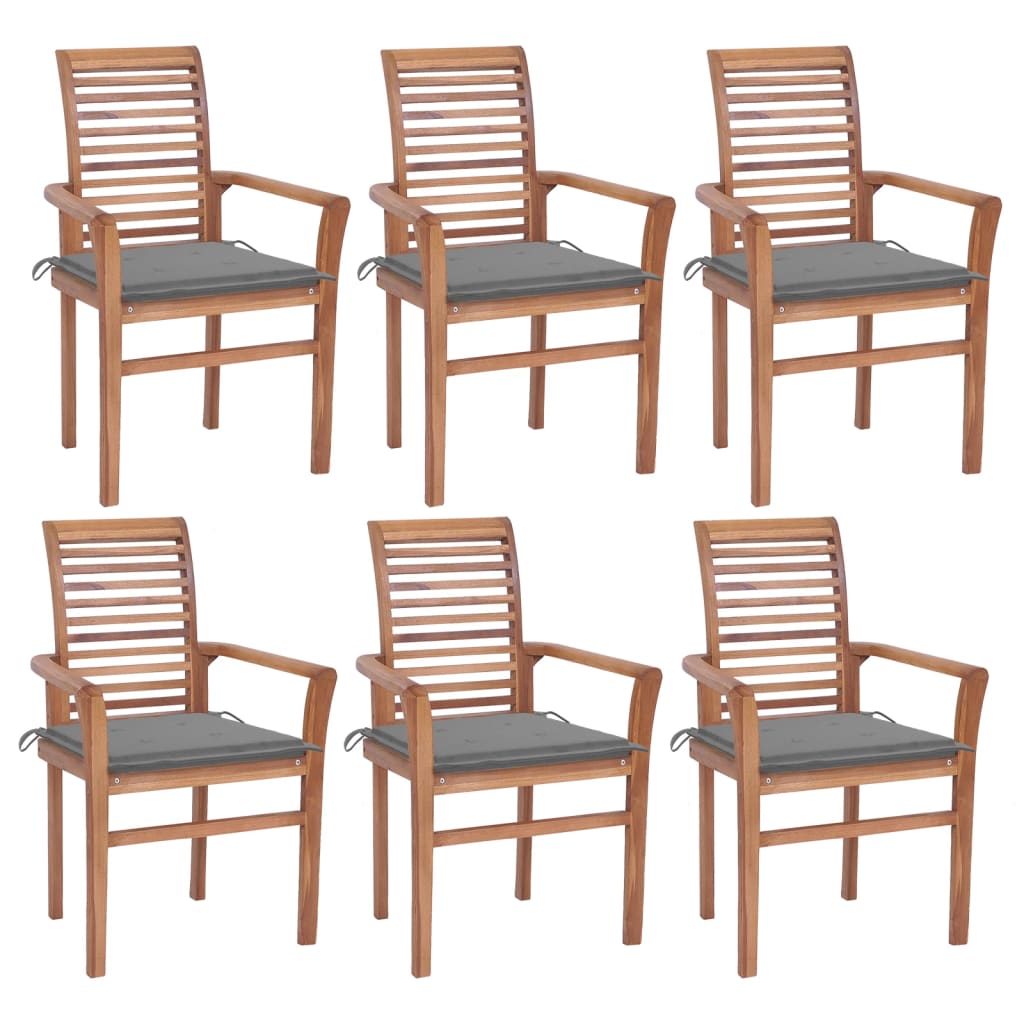 vidaXL Patio Dining Chairs Outdoor Folding Chair with Cushions Solid Wood Teak-21