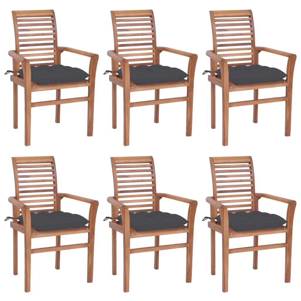 vidaXL Patio Dining Chairs Wooden Accent Chair with Cushions Solid Wood Teak-9