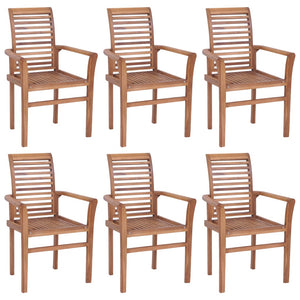 vidaXL Patio Dining Chairs Wooden Accent Chair with Cushions Solid Wood Teak-64