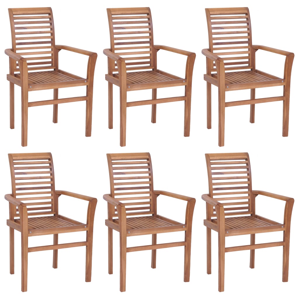 vidaXL Patio Dining Chairs Wooden Accent Chair with Cushions Solid Wood Teak-107