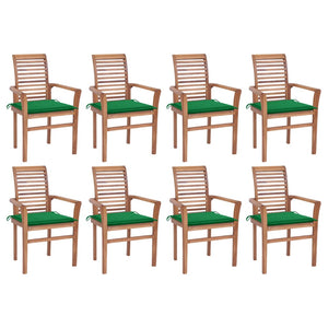 vidaXL Patio Dining Chairs Outdoor Folding Chair with Cushions Solid Wood Teak-5