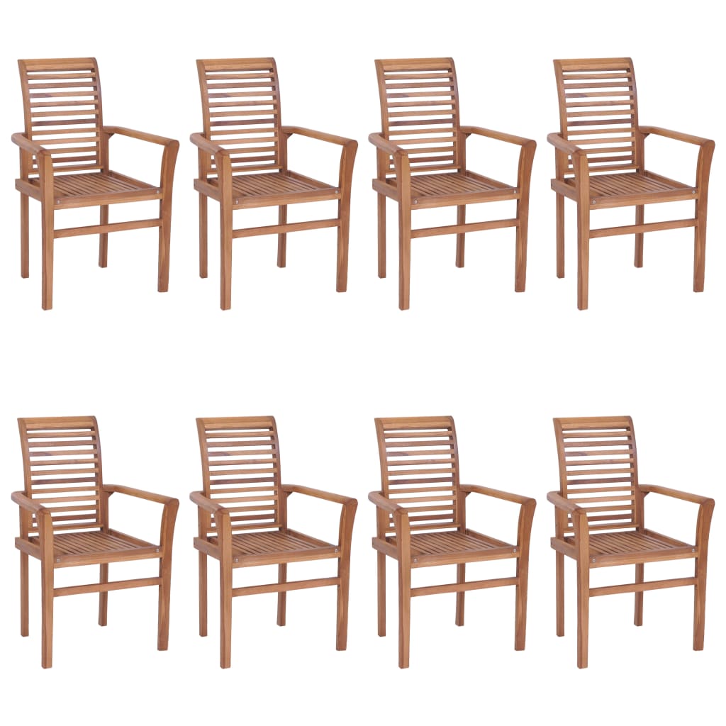 vidaXL Patio Dining Chairs Wooden Accent Chair with Cushions Solid Wood Teak-8