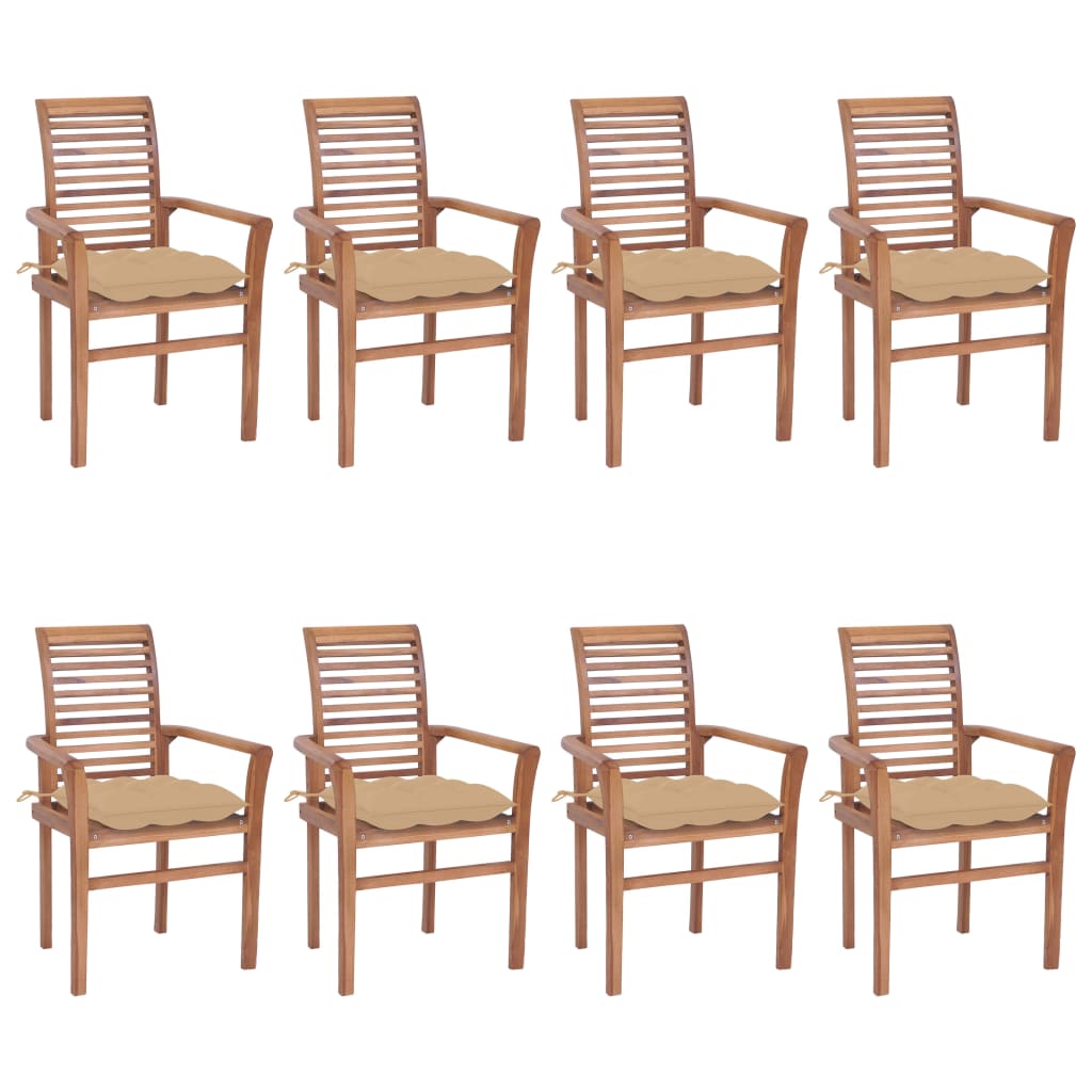 vidaXL Patio Dining Chairs Wooden Accent Chair with Cushions Solid Wood Teak-4