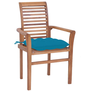 vidaXL Patio Dining Chairs Wooden Accent Chair with Cushions Solid Wood Teak-37