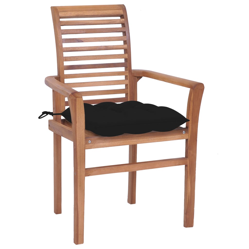 vidaXL Patio Dining Chairs Wooden Accent Chair with Cushions Solid Wood Teak-102