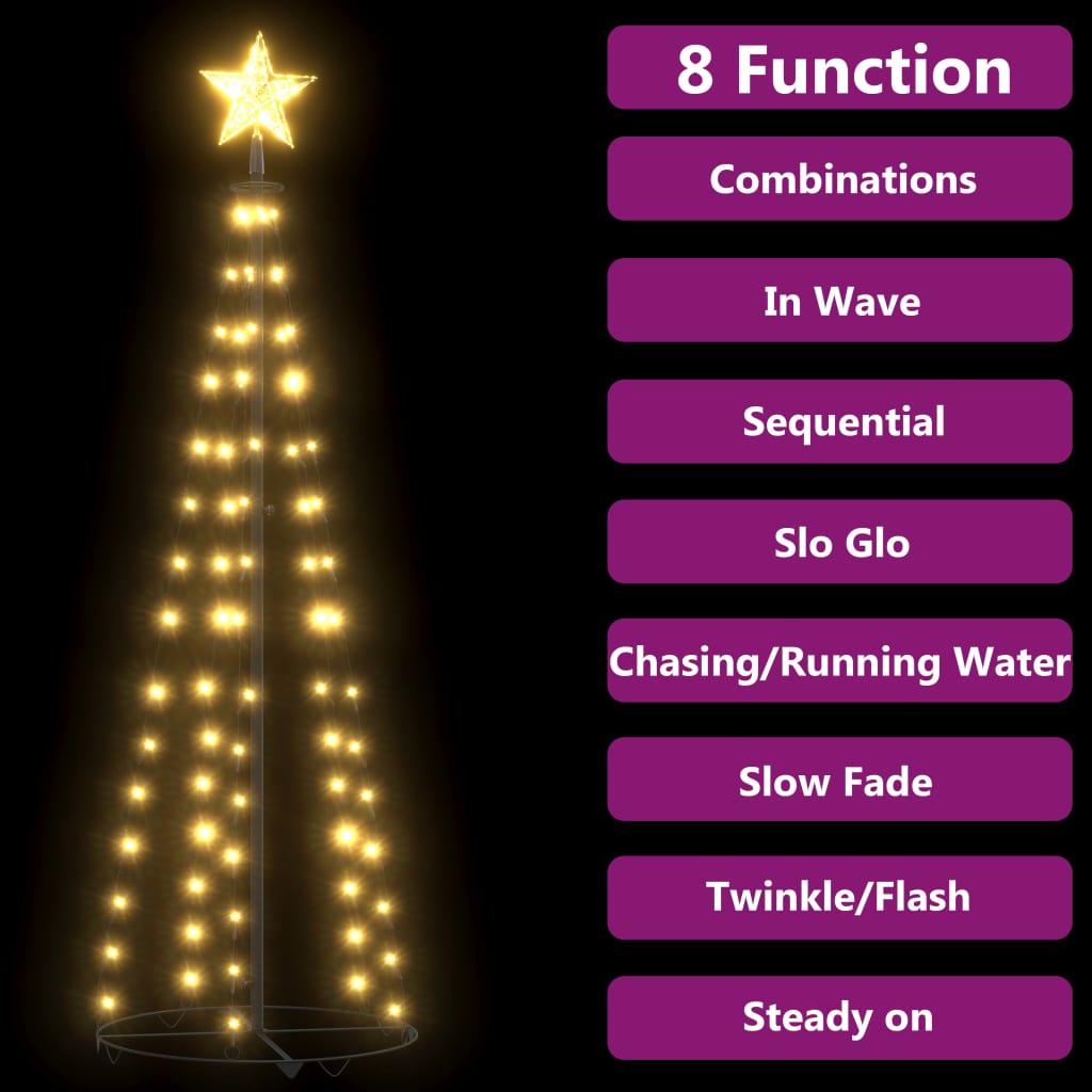 vidaXL Christmas Cone Tree Decoration Artificial Christmas Tree with LEDs-12