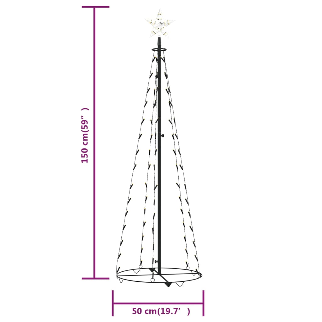 vidaXL Christmas Cone Tree Decoration Artificial Christmas Tree with LEDs-27