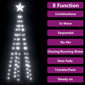 vidaXL Christmas Cone Tree Decoration Artificial Christmas Tree with LEDs-14