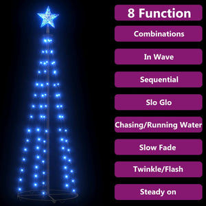 vidaXL Christmas Cone Tree Decoration Artificial Christmas Tree with LEDs-28