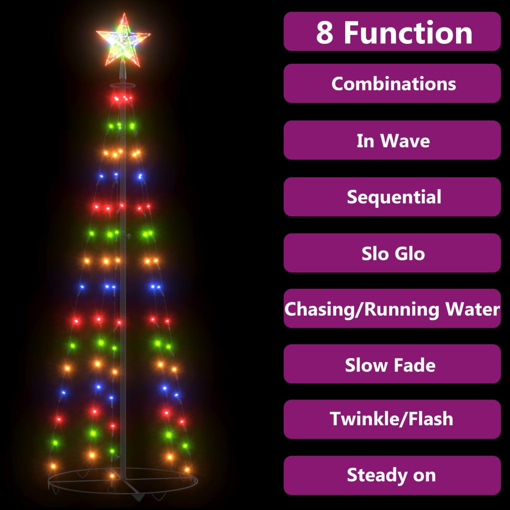 vidaXL Christmas Cone Tree Decoration Artificial Christmas Tree with LEDs-29