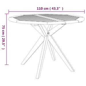 vidaXL Patio Table 43.3"x43.3"x29.5" Solid Wood Acacia-3