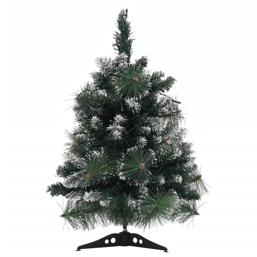 vidaXL Artificial Pre-lit Christmas Tree with Stands Decoration Green PVC-3