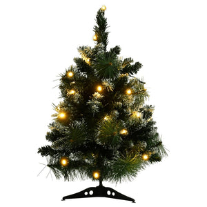 vidaXL Artificial Pre-lit Christmas Tree with Stands Decoration Green PVC-9