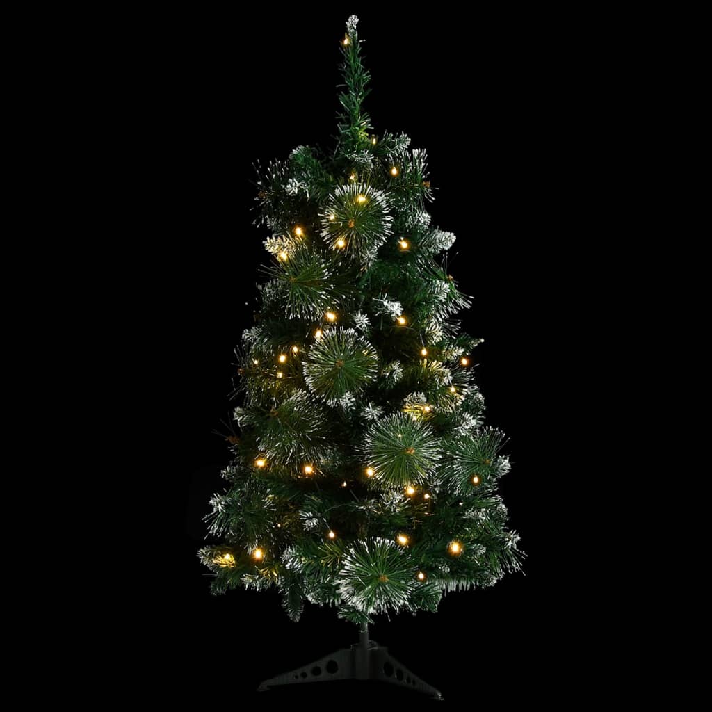 vidaXL Artificial Pre-lit Christmas Tree with Stands Decoration Green PVC-1