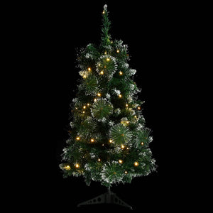 vidaXL Artificial Pre-lit Christmas Tree with Stands Decoration Green PVC-1