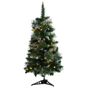 vidaXL Artificial Pre-lit Christmas Tree with Stands Decoration Green PVC-4