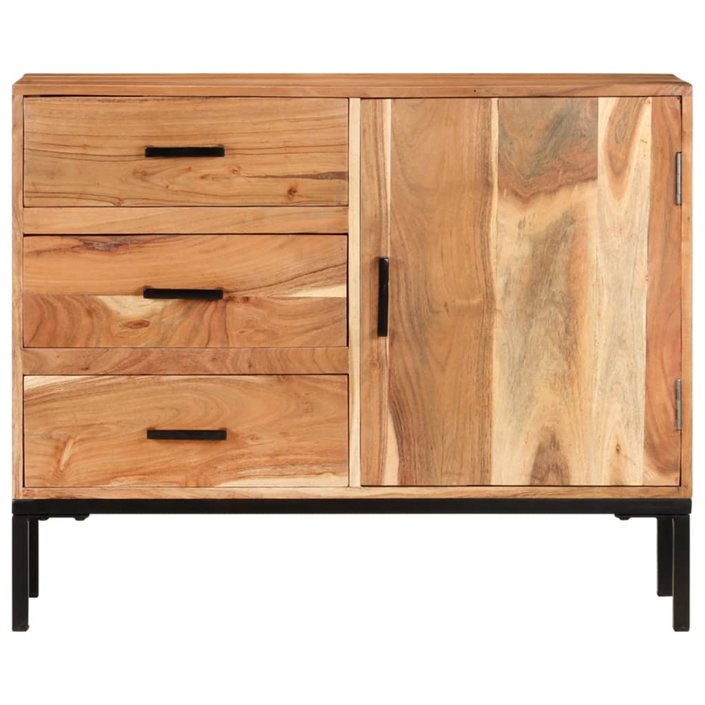 vidaXL Sideboard 34.6"x11.8"x28.7" Solid Acacia Wood-3