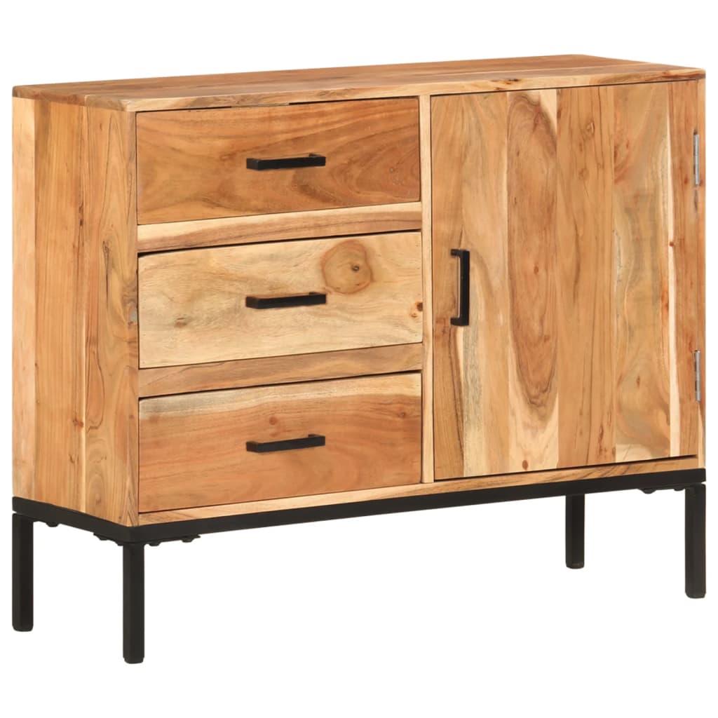 vidaXL Sideboard 34.6"x11.8"x28.7" Solid Acacia Wood-11