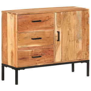 vidaXL Sideboard 34.6"x11.8"x28.7" Solid Acacia Wood-1