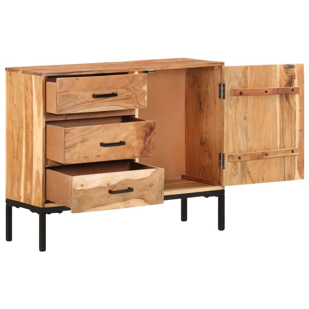 vidaXL Sideboard 34.6"x11.8"x28.7" Solid Acacia Wood-2