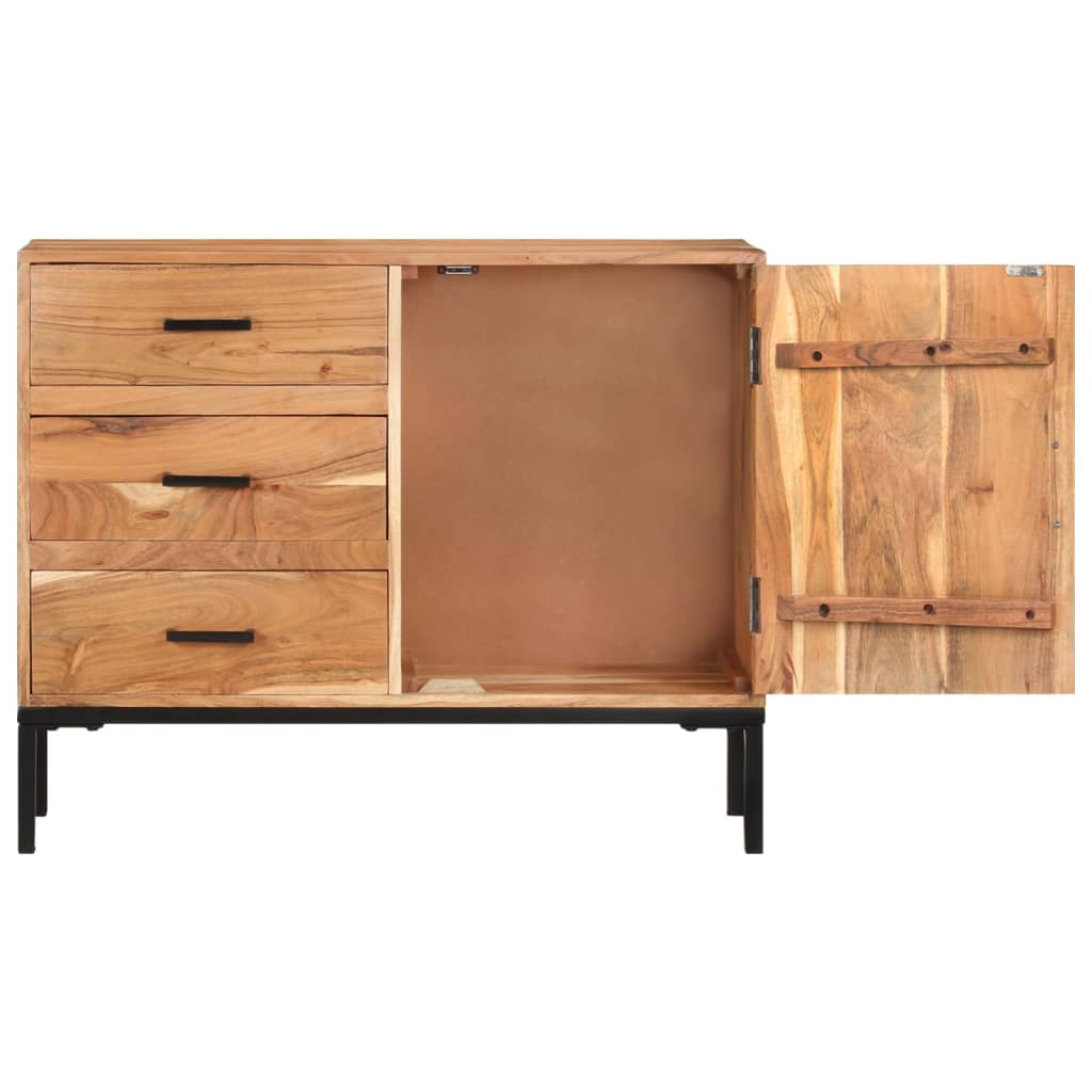 vidaXL Sideboard 34.6"x11.8"x28.7" Solid Acacia Wood-4