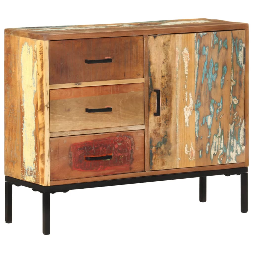 vidaXL Sideboard 34.6"x11.8"x28.7" Solid Reclaimed Wood-0