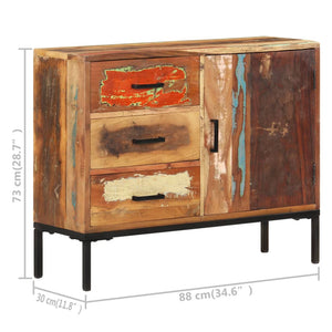 vidaXL Sideboard 34.6"x11.8"x28.7" Solid Reclaimed Wood-9